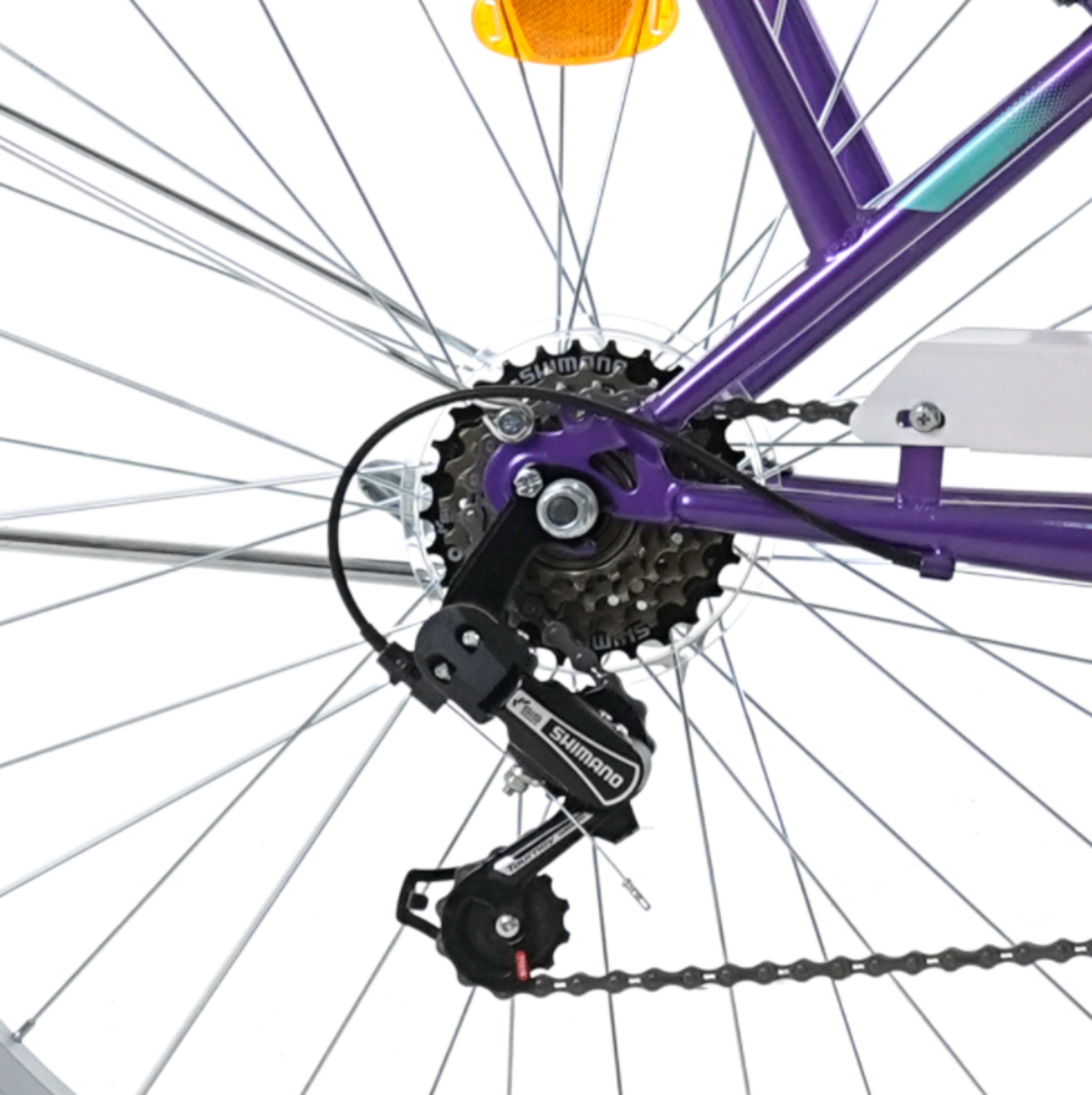 BICICLETA TOTEM ARO 26 CITY DAMA MORADO CON TURQUESA - 3