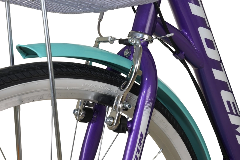 BICICLETA TOTEM ARO 26 CITY DAMA MORADO CON TURQUESA - 6