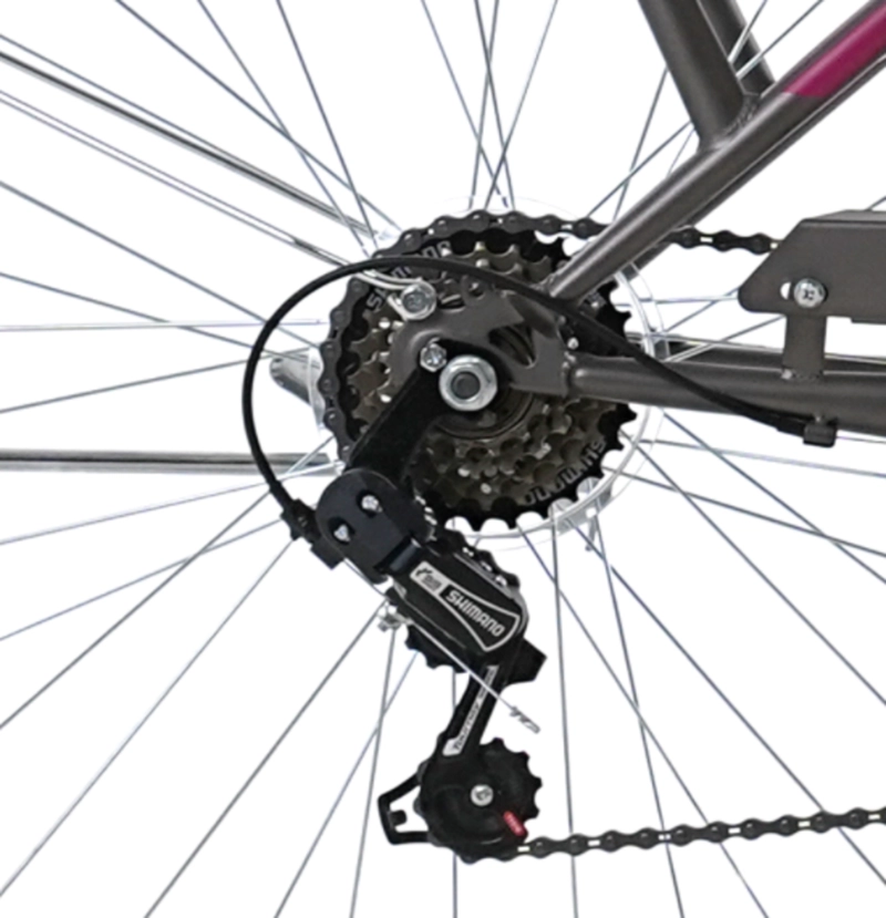 BICICLETA TOTEM ARO 26 CITY DAMA GRIS CON FUCSIA - 4