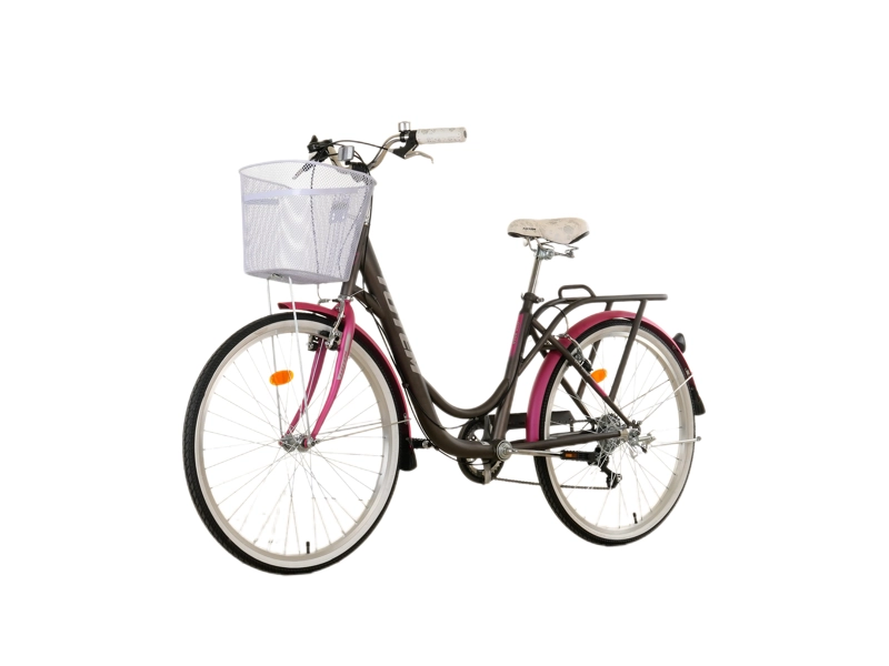 BICICLETA TOTEM ARO 26 CITY DAMA GRIS CON FUCSIA - 9
