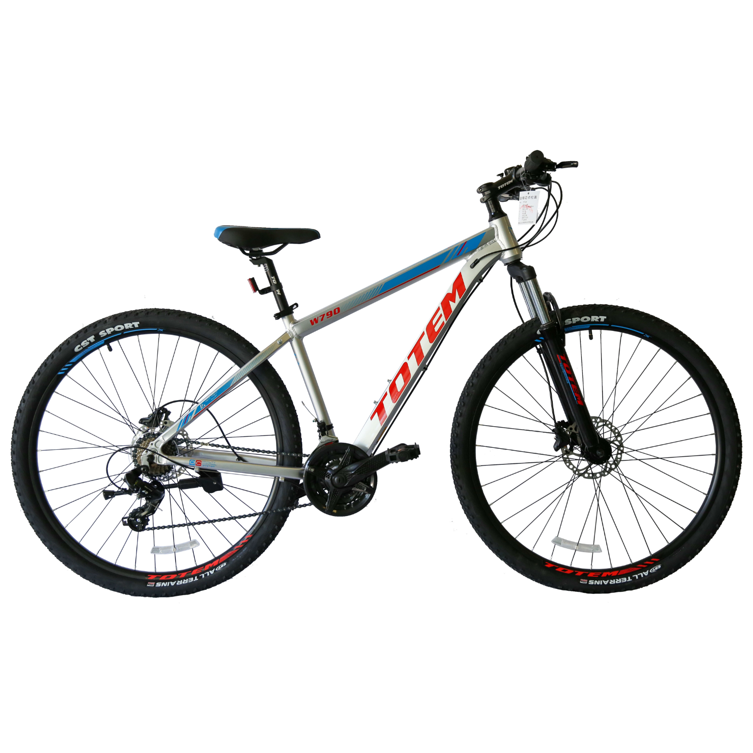 BICICLETA TOTEM ARO 27.5*19 MTB MOD W790 PLATEADO - 1