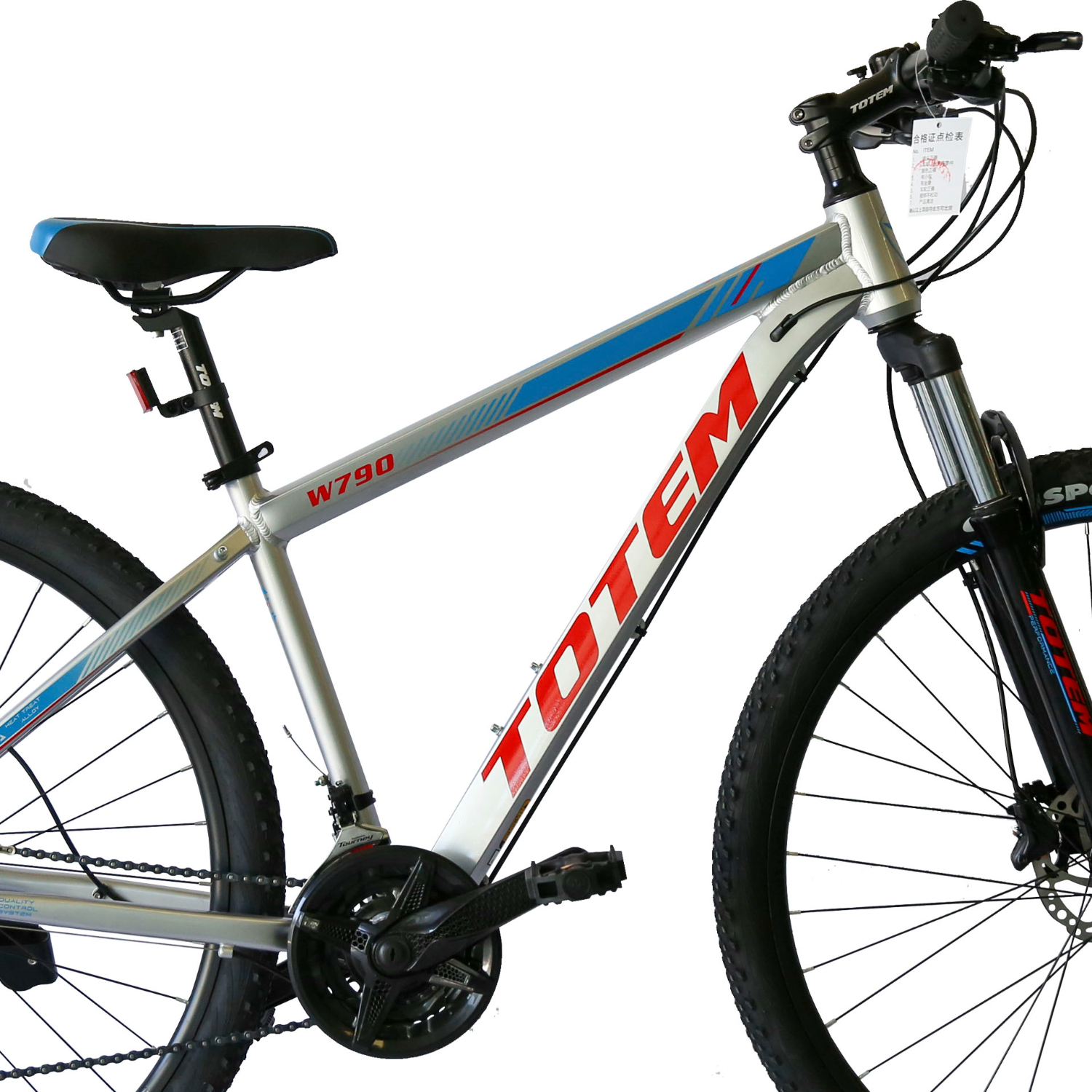 BICICLETA TOTEM ARO 27.5*19 MTB MOD W790 PLATEADO - 4