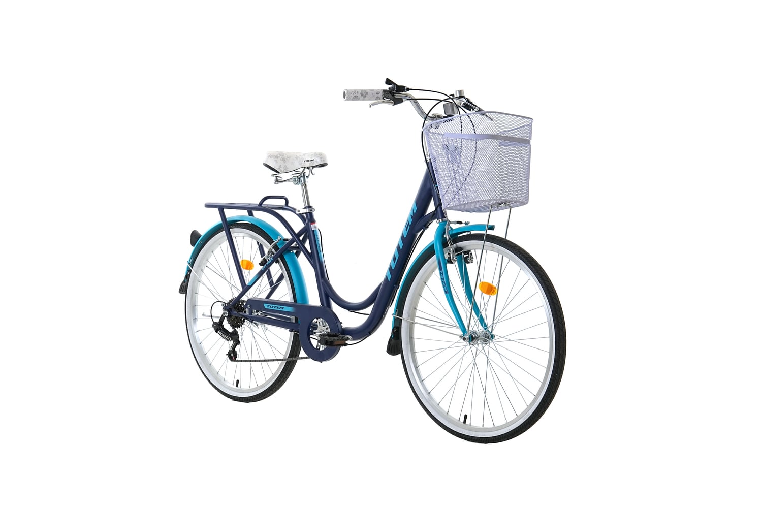 BICICLETA TOTEM ARO 26 CITY DAMA AZUL CON CELESTE - 1