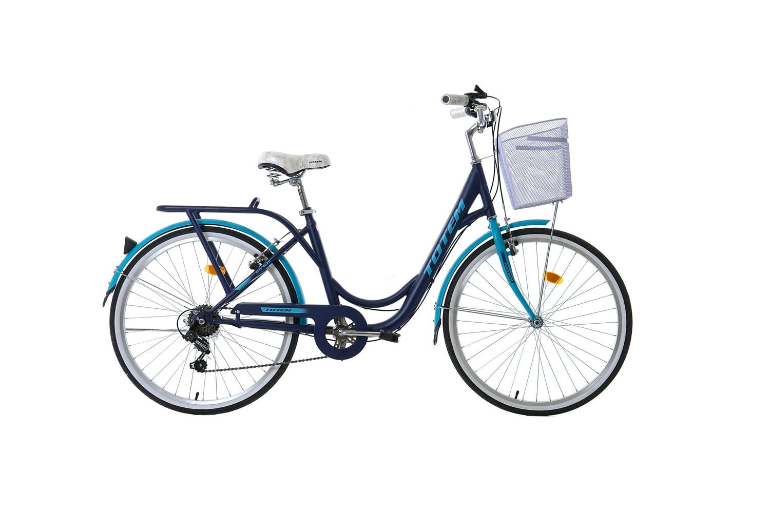 BICICLETA TOTEM ARO 26 CITY DAMA AZUL CON CELESTE - 2