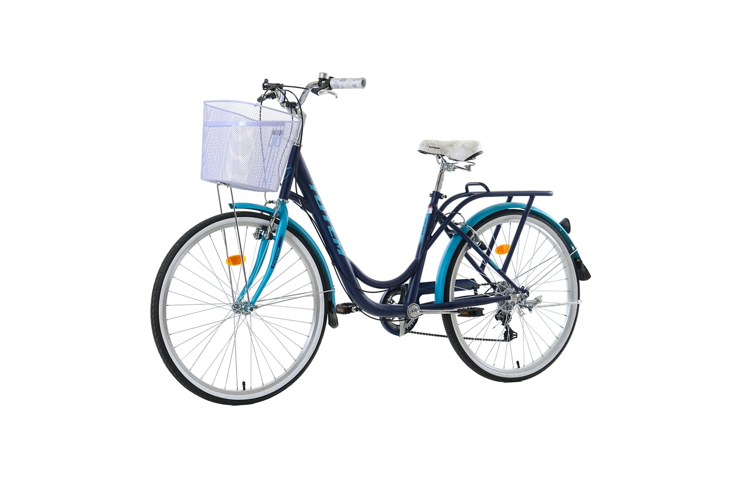 BICICLETA TOTEM ARO 26 CITY DAMA AZUL CON CELESTE - 5