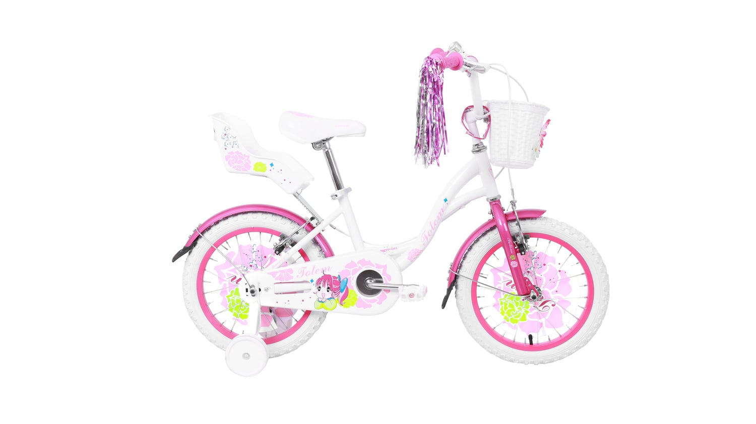 BICICLETA TOTEM INFANTIL  ARO 16 PRETTY GIRL COLOR BLANCO - 2