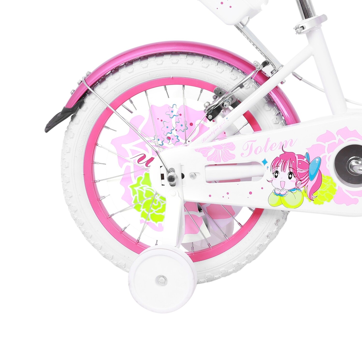 BICICLETA TOTEM INFANTIL  ARO 16 PRETTY GIRL COLOR BLANCO - 5