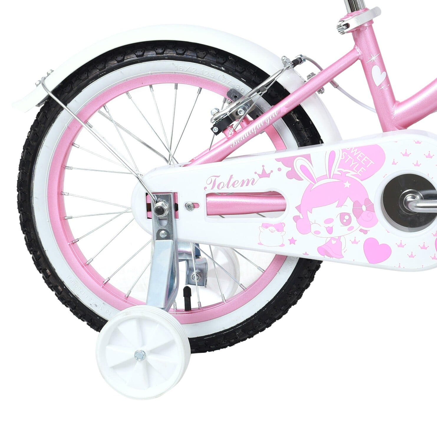 BICICLETA TOTEM INFANTIL ARO 16 LITTLE ROUSE COLOR ROSADO - 5
