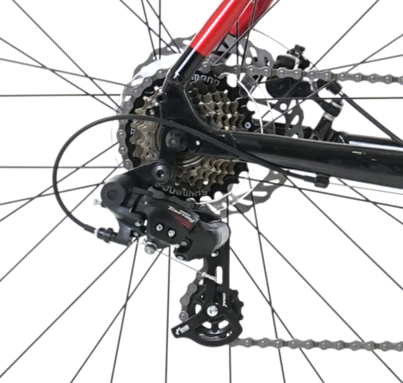 BICICLETA GRAVEL TOTEM 700*58 GRAVEL-X NEGRO ROJO - 4