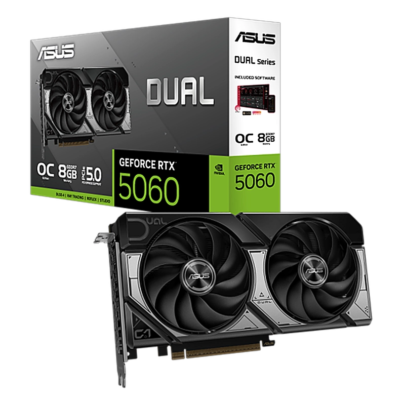 TARJETA DE VIDEO ASUS DUAL NVIDIA GEFORCE RTX 5060 OC EDITION, 8GB GDDR7, 128-BIT, PCI-E 5.0 - 1
