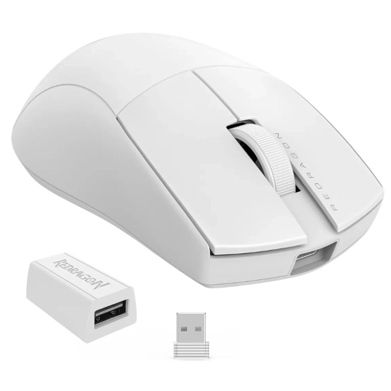 MOUSE GAMER INALAMBRICO REDRAGON BLANCO K1NG M916 PRO 1K 26000 DPI 49G BT 2.4GHZ USB-C - 3