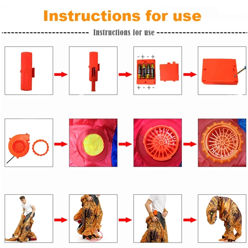 DISFRAZ INFLABLE DE DINOSAURIO PARA ADULTOS - 4