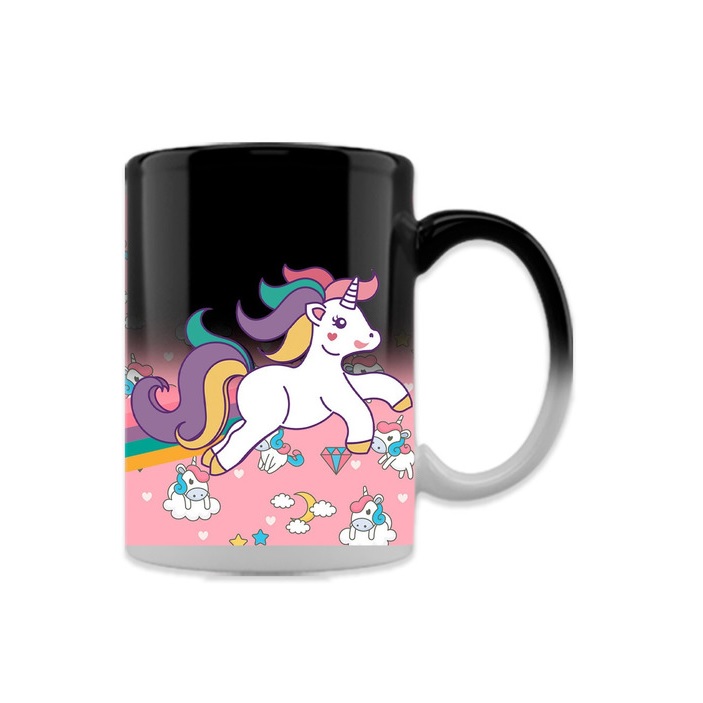 TAZA MAGICA UNICORNIO KAWAII ROSADO - 1