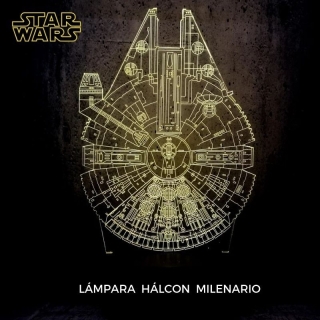 LAMPARA 3D STAR WARS HALCON MILENARIO - 1