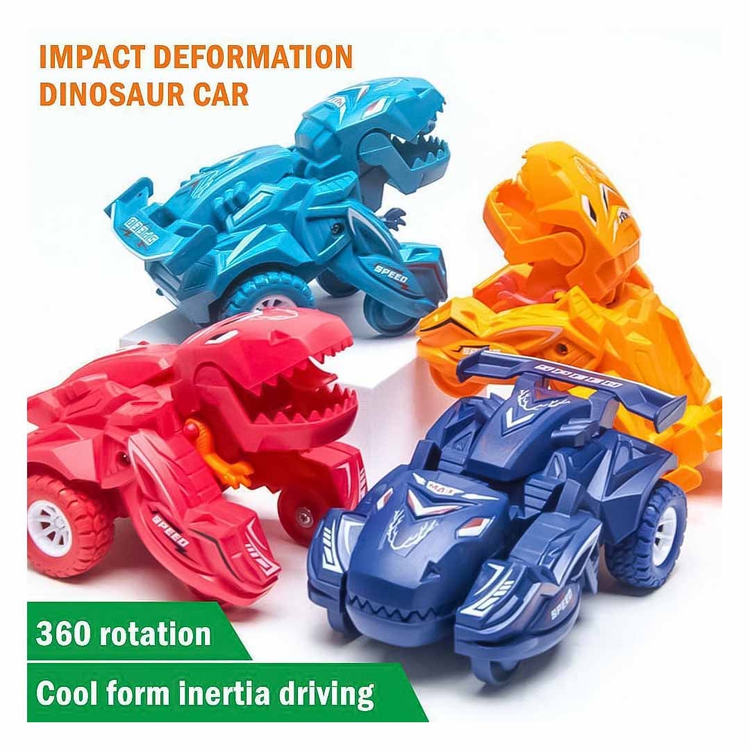 SET JUGUETES CUATRO AUTOS TRANSFORMERS DINOUSAURIO PARA NIÑOS - 1