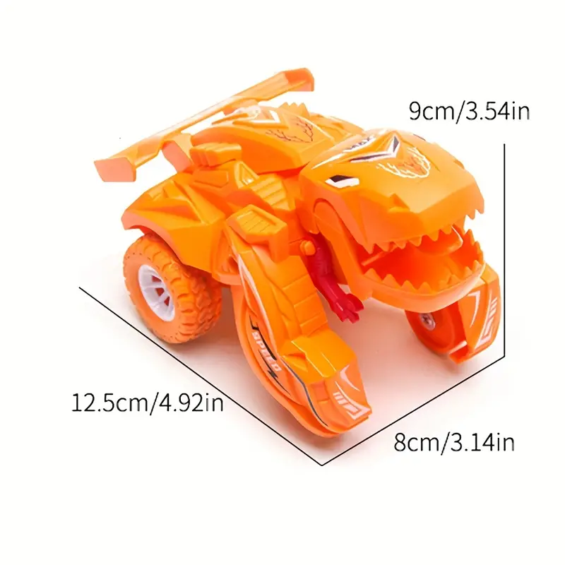 SET JUGUETES CUATRO AUTOS TRANSFORMERS DINOUSAURIO PARA NIÑOS - 9