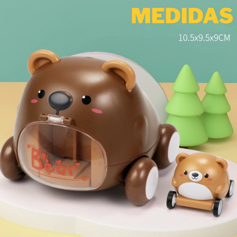 JUGUETE SET 3 AUTOS LANZADOR ANIMALES MONTESORRI DIDACTICO - 5