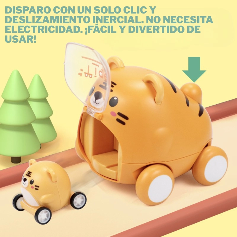 JUGUETE SET 3 AUTOS LANZADOR ANIMALES MONTESORRI DIDACTICO - 7