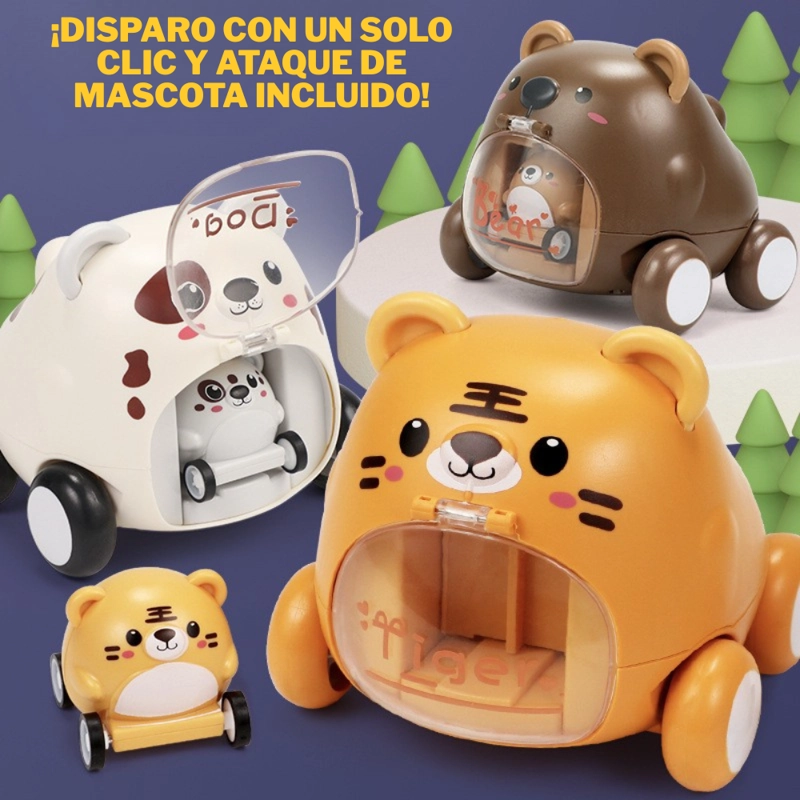 JUGUETE SET 3 AUTOS LANZADOR ANIMALES MONTESORRI DIDACTICO - 8