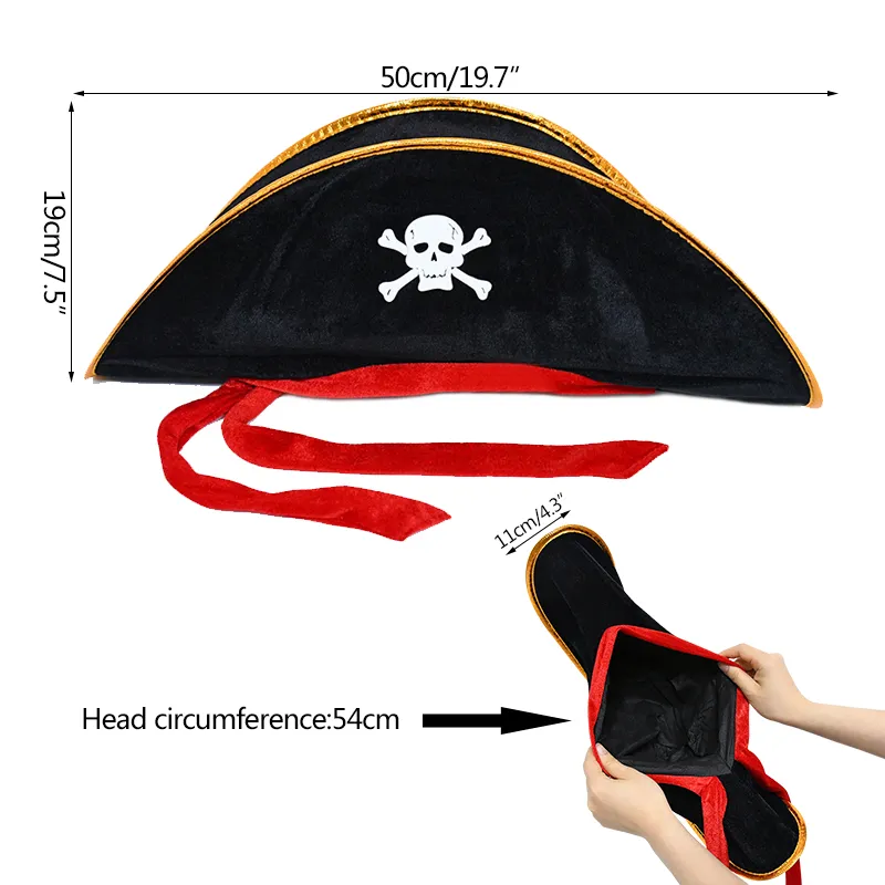 SOMBRERO DE PIRATA BOINA GORRO COTILLÓN - 5