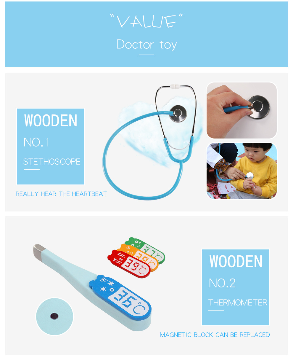 SET JUEGO DE ROLES DOCTOR- DENTISTA JUEGO MADERA NIÑOS - 5