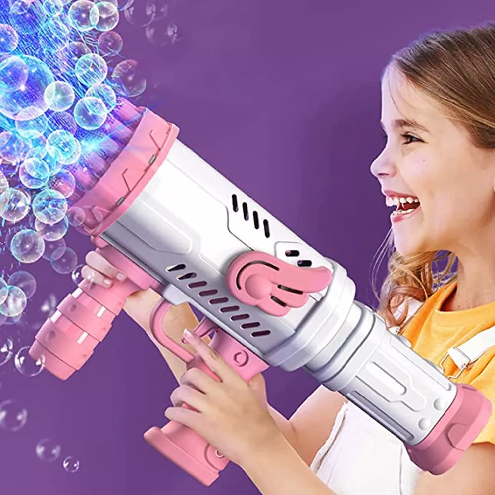 PISTOLA LANZA BURBUJAS LIQUIDO AGUA NIÑOS JUGUETE - 2