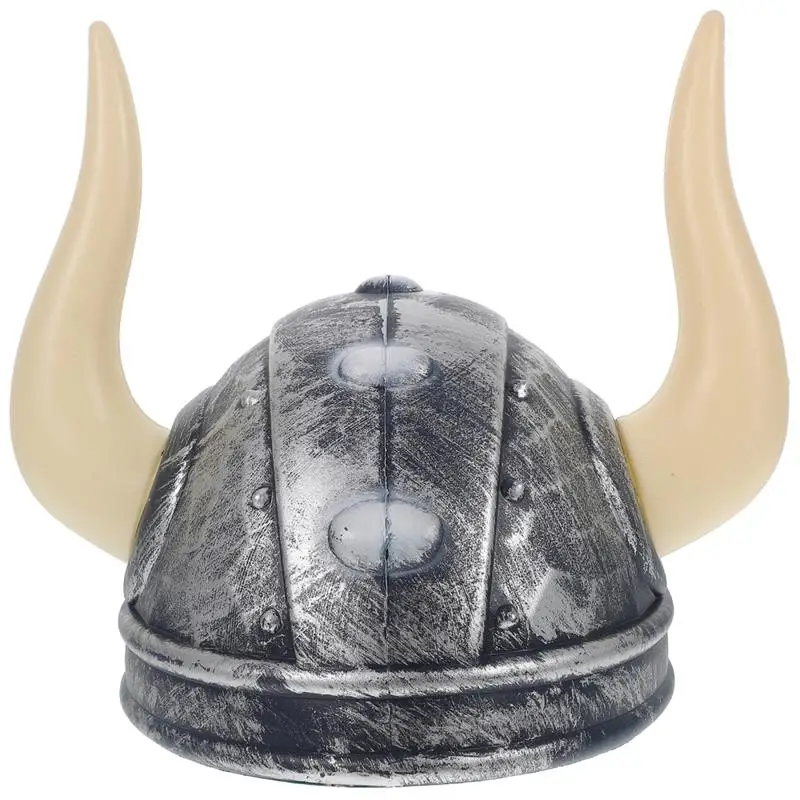 CASCO COSPLAY VIKINGO PLÁSTICO CUERNOS COTILLON - 1