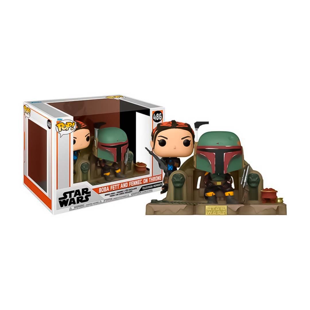 FIGURA FUNKO POP BOBA FETT Y FENNEC SHAND EN TRONO STAR WARS - 1