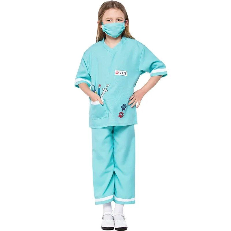 DISFRAZ VETERINARIO COSPLAY JUEGO ROL TRAJE DOCTOR NIÑOS - 1