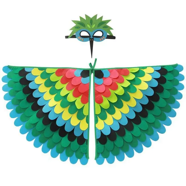 DISFRAZ INFANTIL COSPLAY PAJARO AVE VERDE NIÑOS JUEGOS ROL - 1