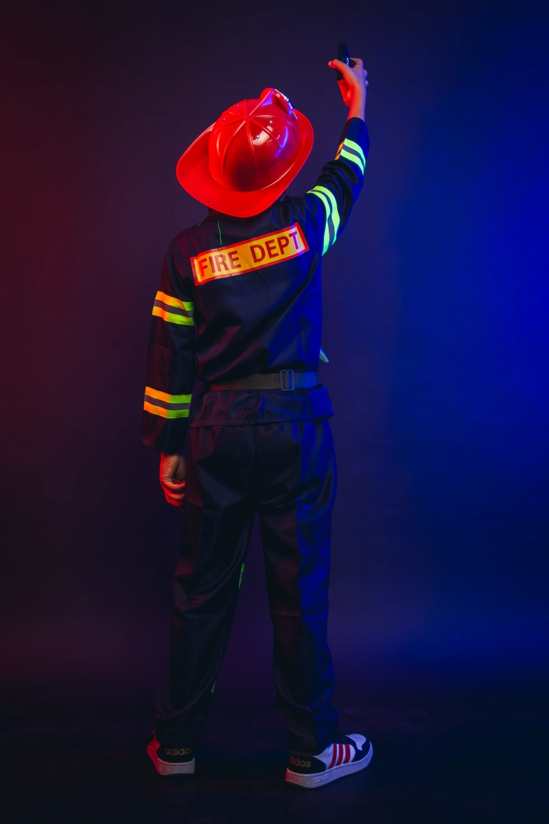 DISFRAZ BOMBERO COMPLETO 5 ACCESORIOS COSPLAY NIÑOS - 5