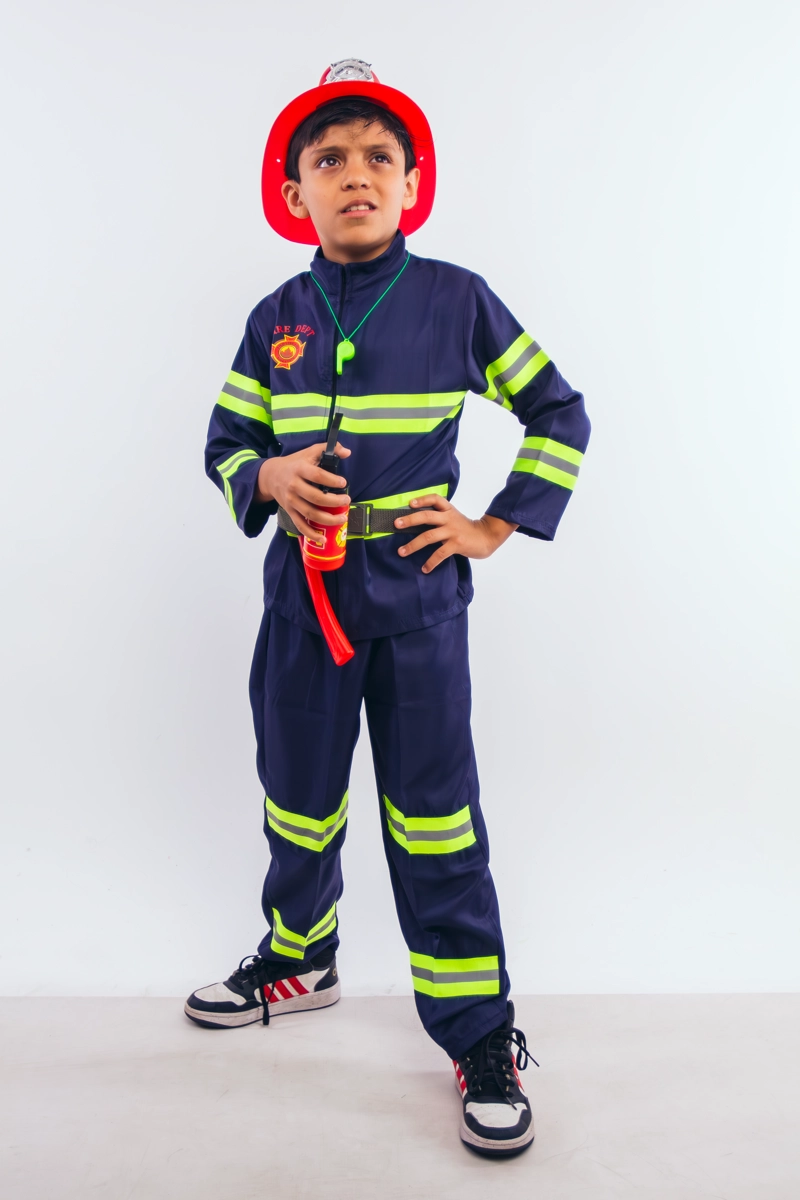 DISFRAZ BOMBERO COMPLETO 5 ACCESORIOS COSPLAY NIÑOS - 8