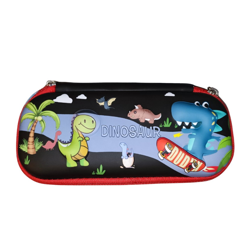 ESTUCHE DINOSAURIO GRANDE 3D LÁPIZ ESCUELA COLEGIO TAPA DURA - 1