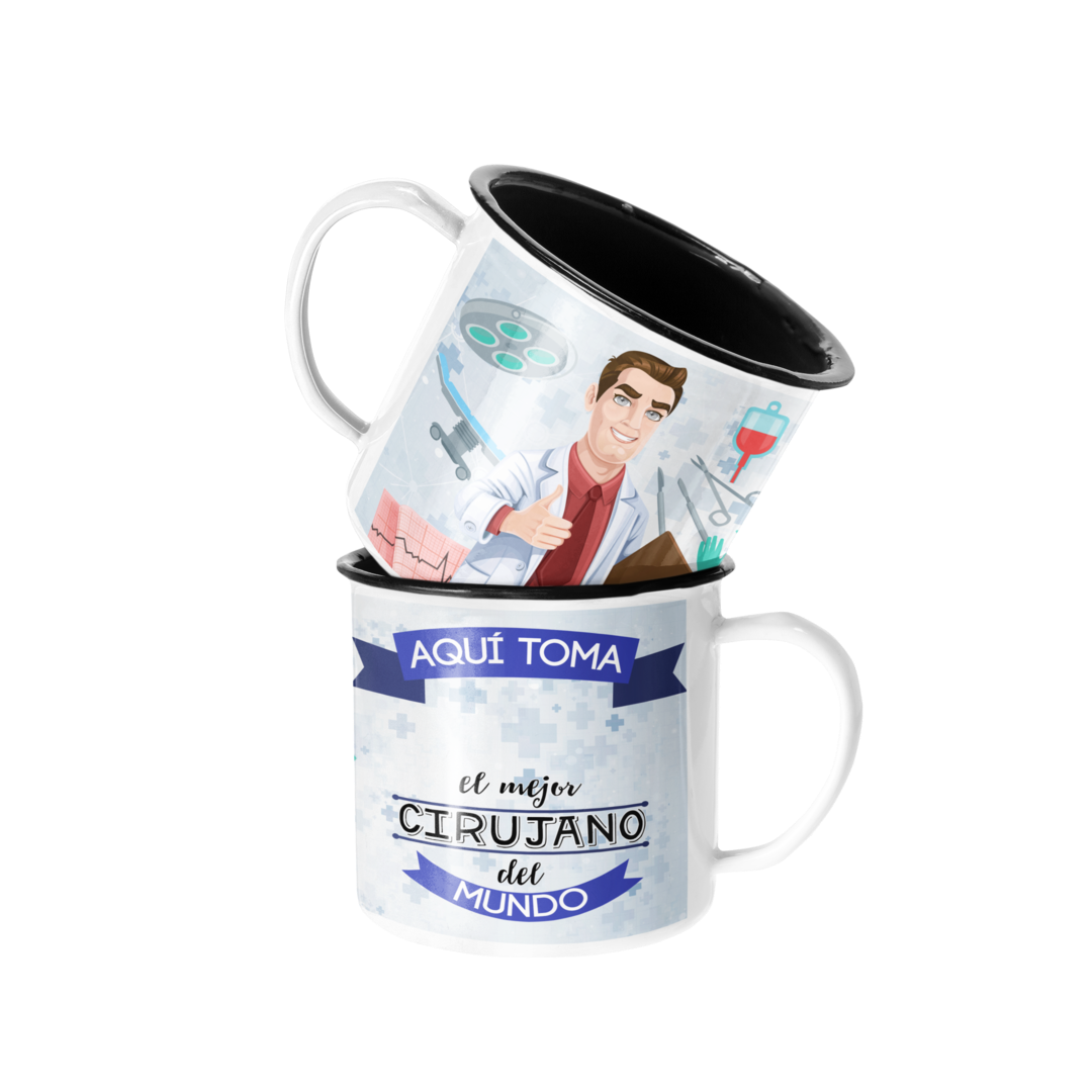 TAZA ENLOZADA LECHERA PARA CIRUJANO PERSONALIZADO - 1