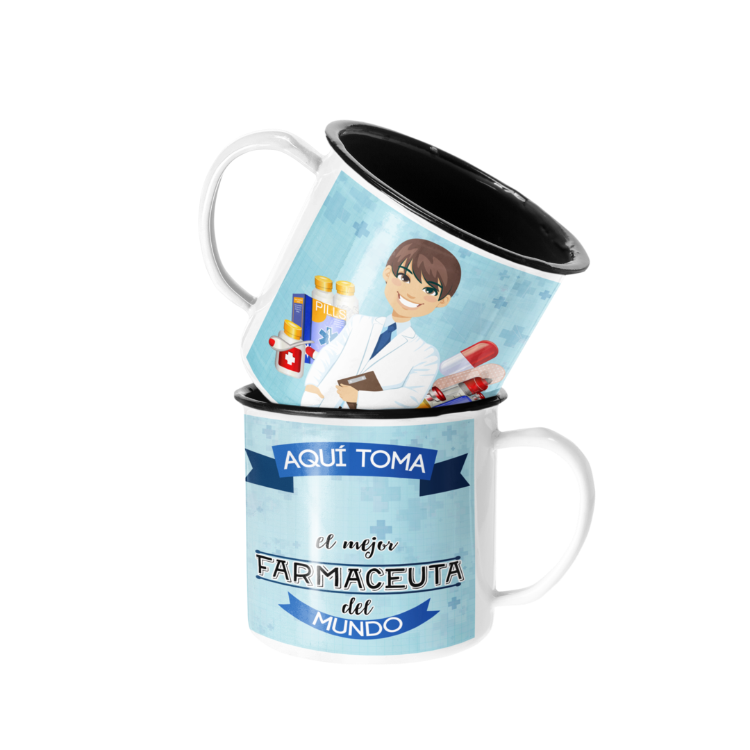 TAZA LECHERA ENLOZADO PARA EL FARMACEUTA PERSONALIZADO - 1