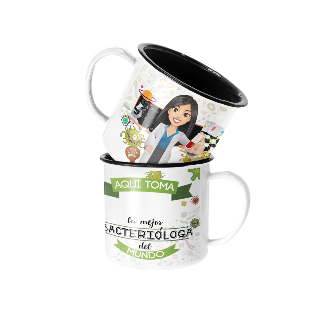 TAZA LECHERA ENLOZADO PARA LA BACTERIÓLOGA PERSONALIZADO - 1