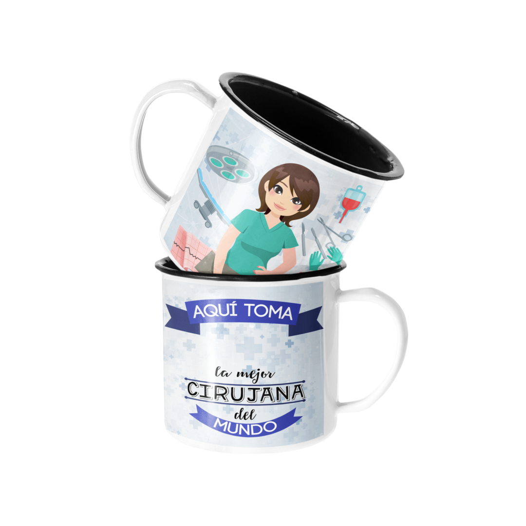 TAZA ENLOZADA LECHERA PARA CIRUJANA PERSONALIZADO - 1