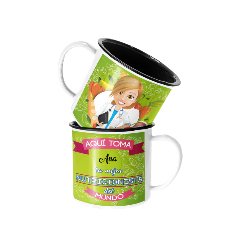 TAZA ENLOZADA LECHERA PARA NUTRICIONISTA PERSONALIZADO - 1