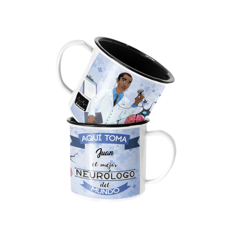 TAZA ENLOZADA LECHERA PARA NEUROLOGO PERSONALIZADO - 1