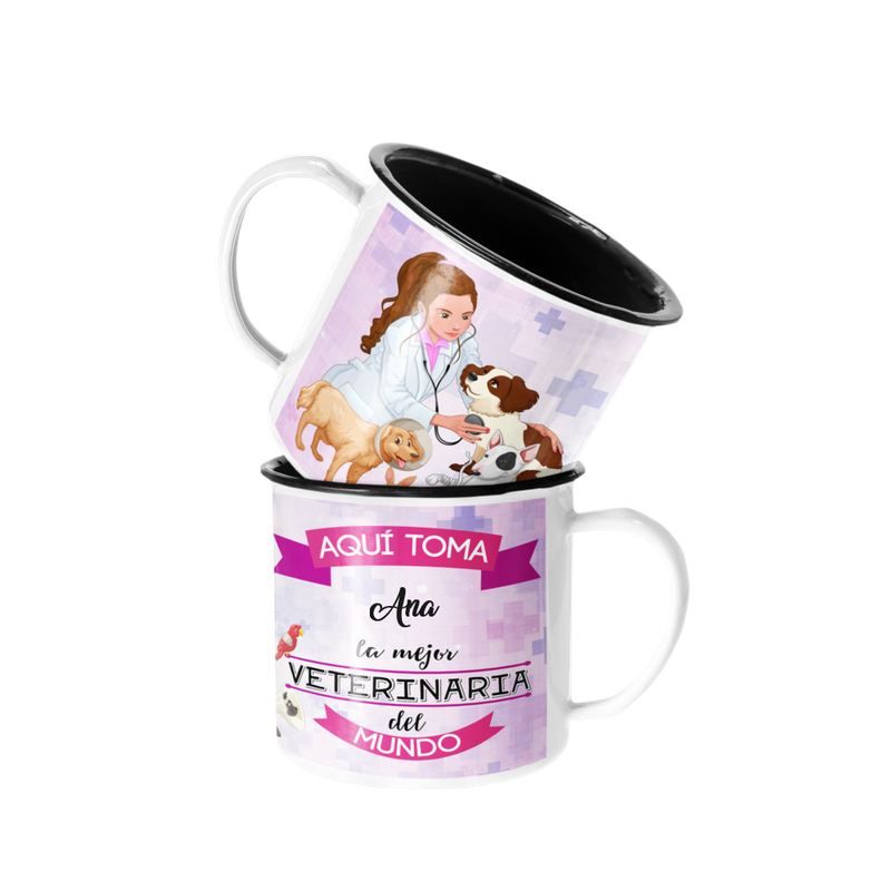 TAZA ENLOZADA LECHERA PARA EL VETERINARIA PERSONALIZADO - 1