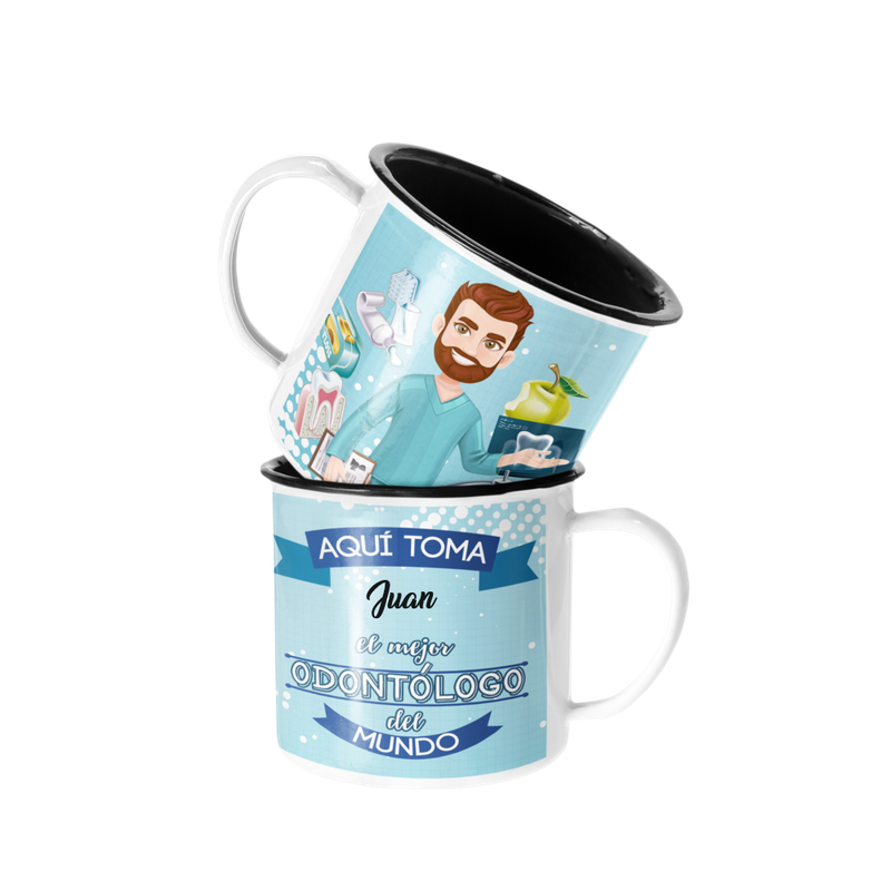 TAZA ENLOZADA LECHERA PARA EL ODONTOLOGO PERSONALIZADO - 1