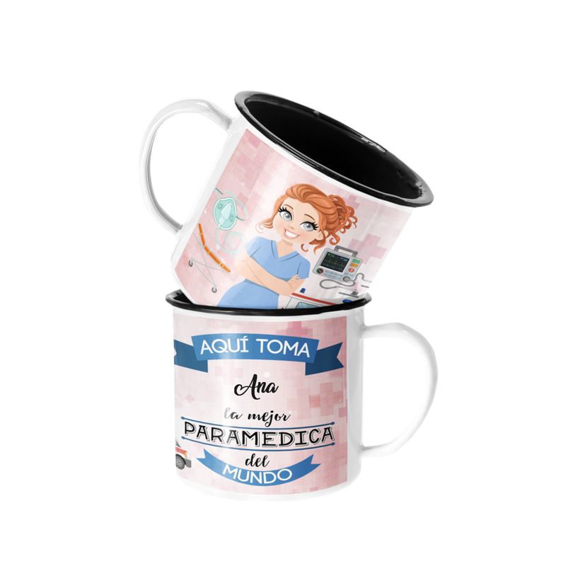 TAZA ENLOZADA LECHERA PARA EL PARAMEDICA PERSONALIZADO - 1