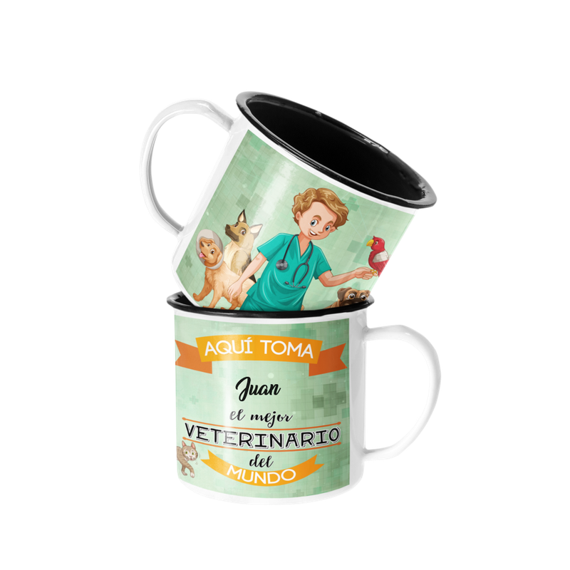TAZA ENLOZADA LECHERA PARA EL VETERINARIO PERSONALIZADO - 1