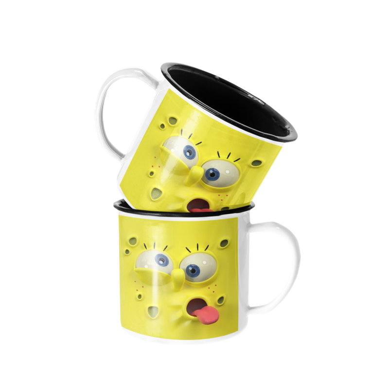 TAZA ENLOZADA LECHERA BOB ESPONJA PERSONAJE ANIMADO - 1
