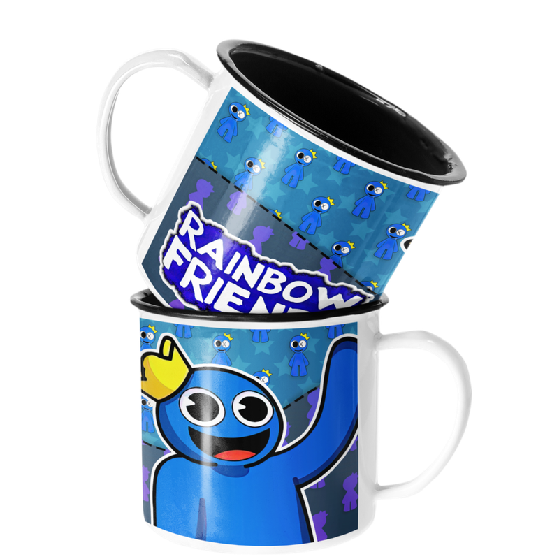 TAZA ENLOZADA LECHERA RAINBOW FRIENDS BLUE - 1