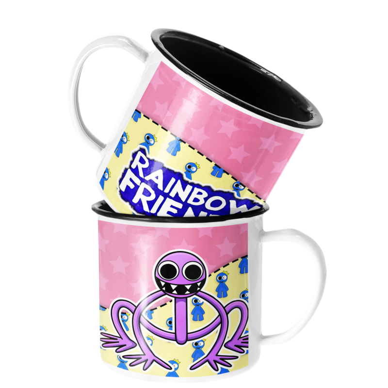 TAZA ENLOZADA LECHERA RAINBOW FRIENDS PURPLE - 1