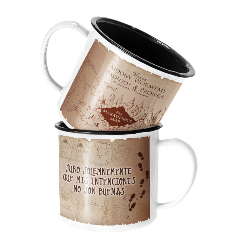 TAZA ENLOZADA LECHERA MAPA DEL MERODEADOR HARRY POTTER - 1