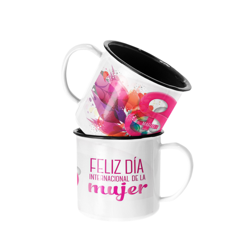 TAZA ENLOZADA LECHERA DIA DE LA MUJER 8 DE MARZO - 1
