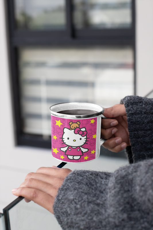 TAZA ENLOZADA LECHERA HELLO KITTY OSITO TIERNO - 3