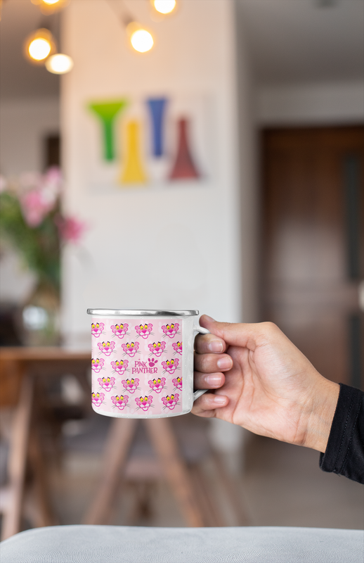 TAZA ENLOZADA LECHERA PANTERA ROSA CABEZA ANIMACION - 4